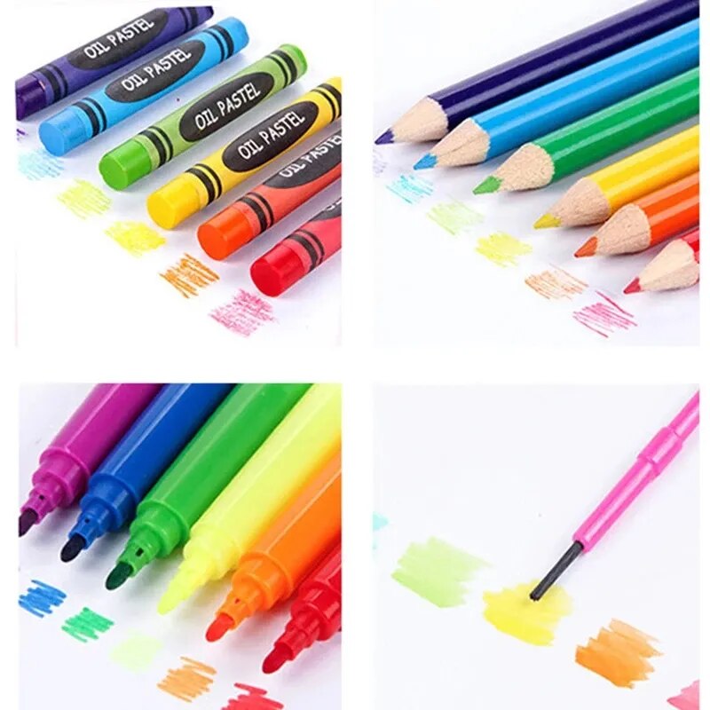 Arte Set Kit Colores Juego Dibujo Creativo Infantil con 208 Pcs ¡Increíble!