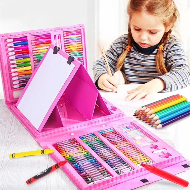 Arte Set Kit Colores Juego Dibujo Creativo Infantil con 208 Pcs ¡Increíble!